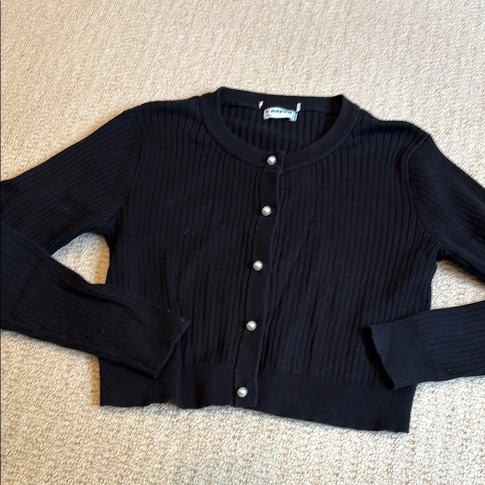 Mayoral Black Ribbed Cardigan